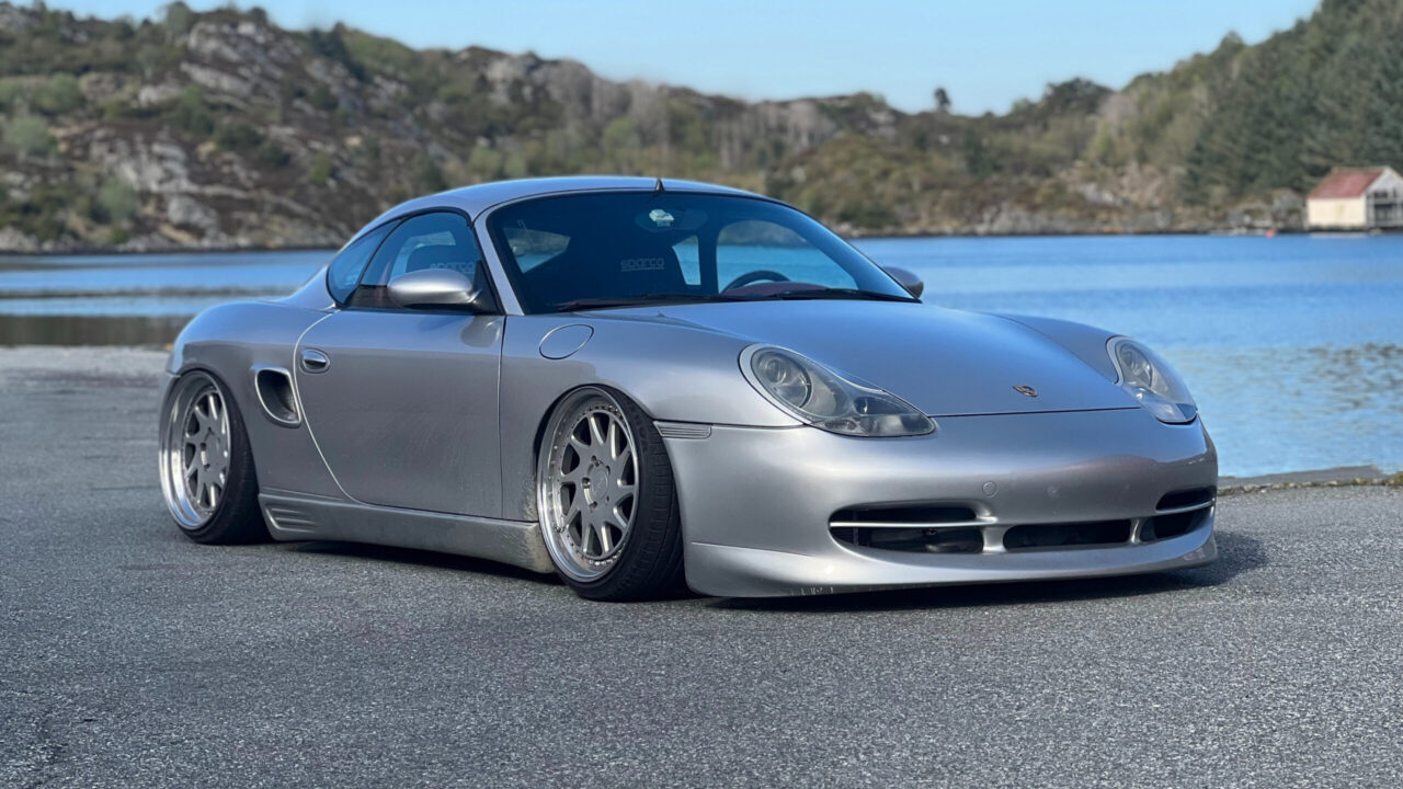 Silver Stanced Porsche Boxster 986