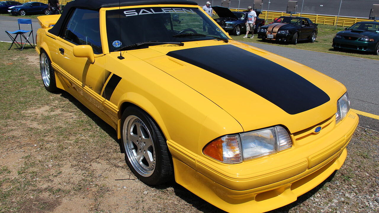 Yellow Saleen SC Convertible Mustang