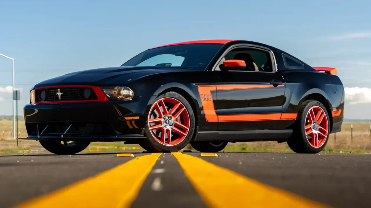 Black and red 2012 Ford Mustang Boss 302 Laguna Seca