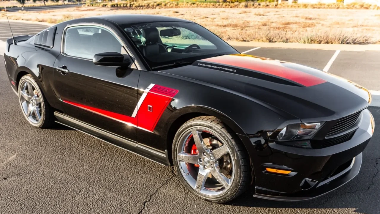 Black and red 2012 Roush Stage 3 Ford Mustang