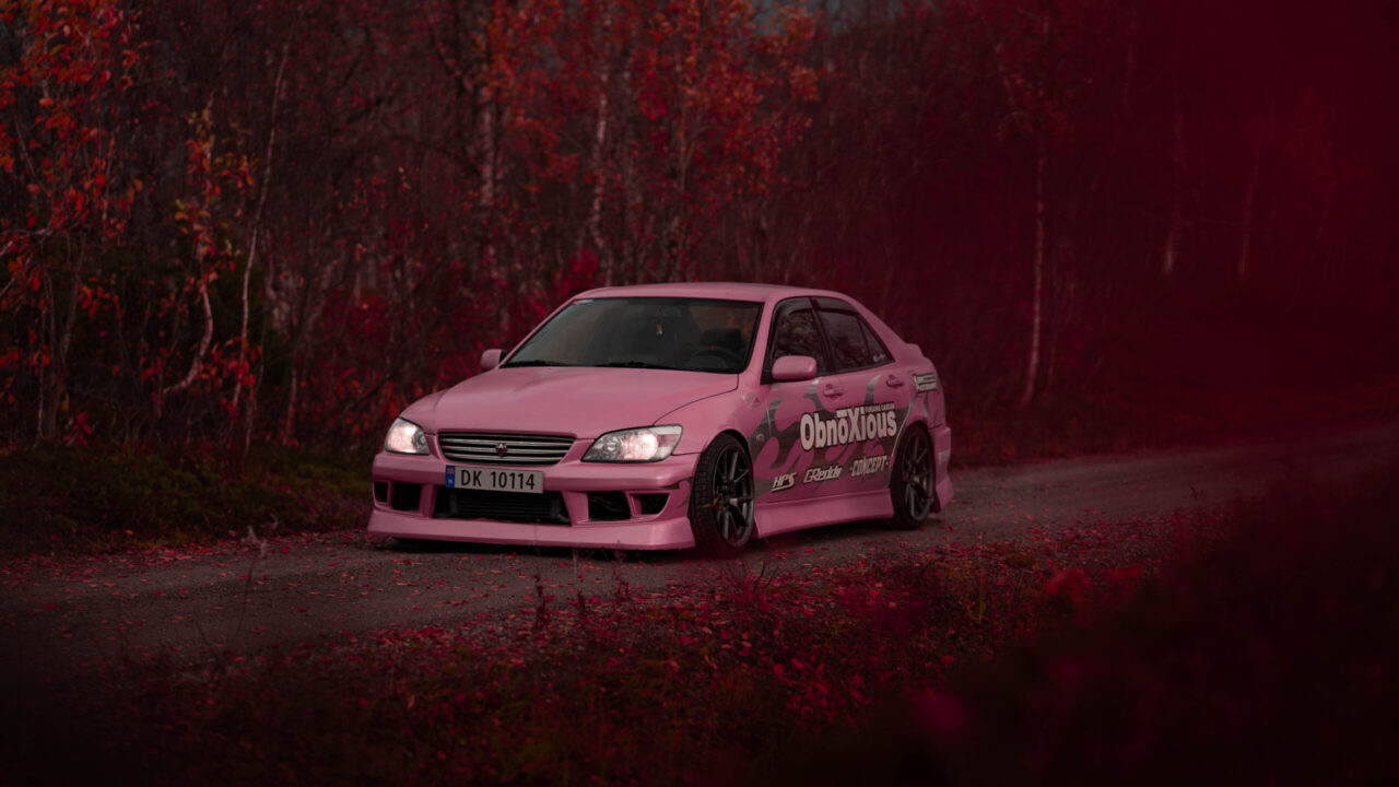 Pink drifting-inspired Lexus IS / Toyota Altezza.