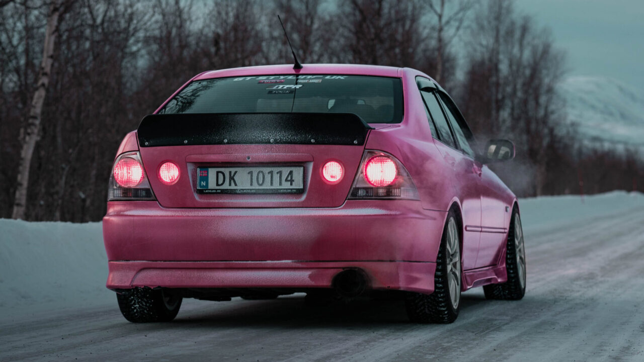 Pink drifting-inspired Lexus IS / Toyota Altezza.