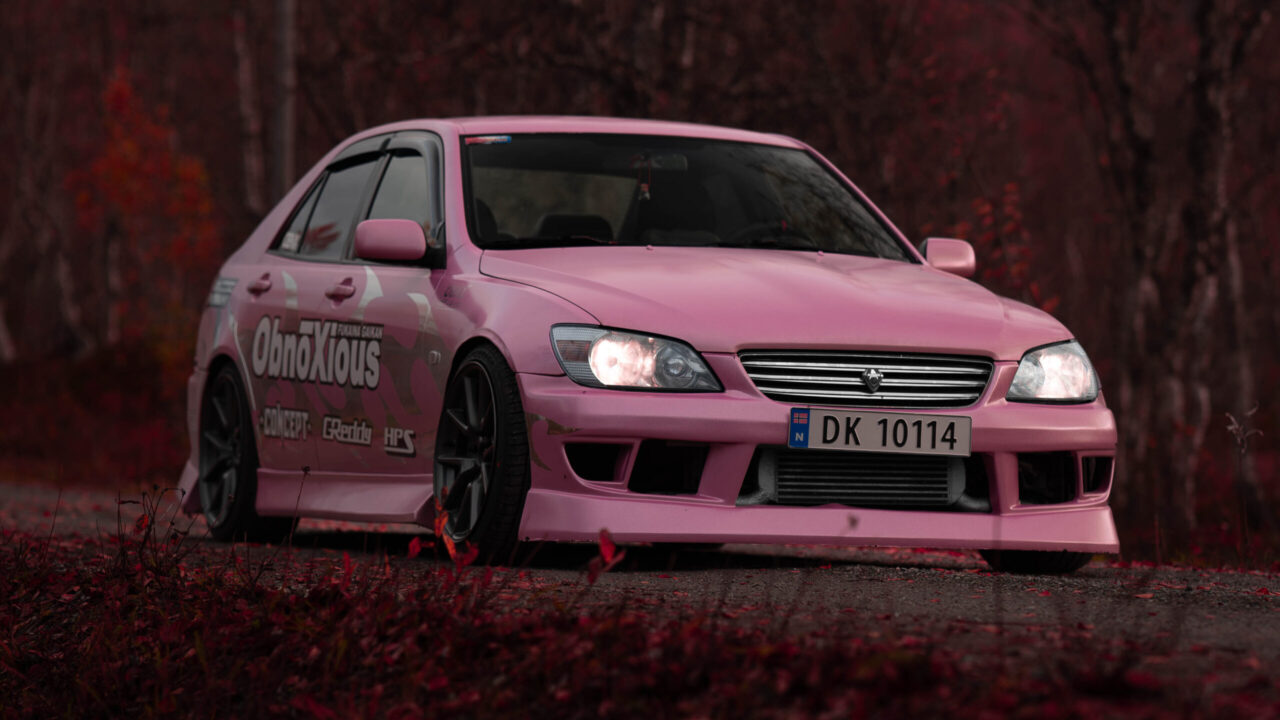 Pink drifting-inspired Lexus IS / Toyota Altezza.