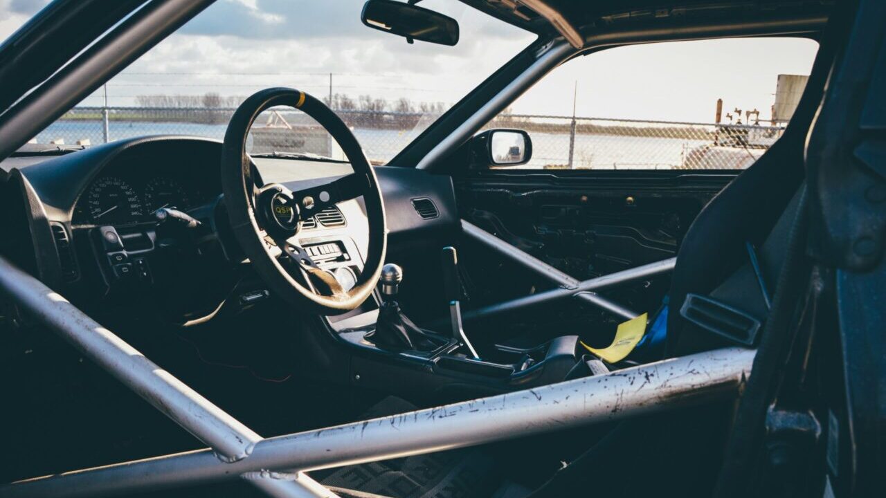 Race car interior.